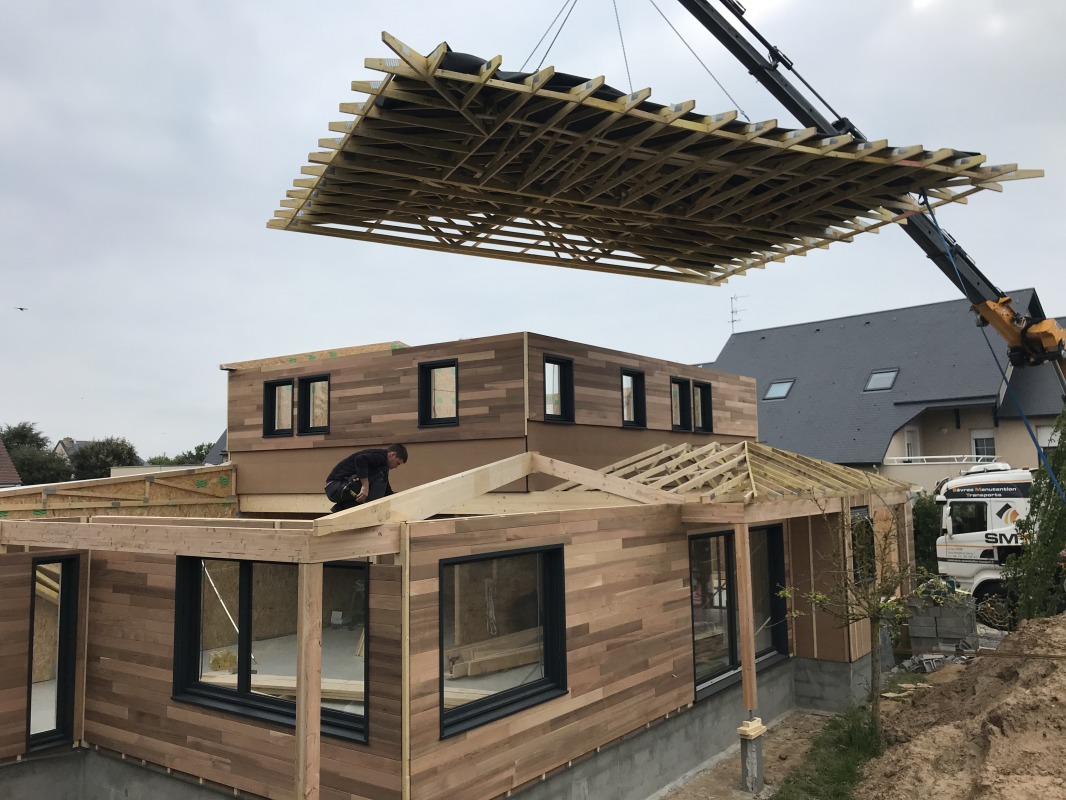 Construction d'une maison ossature bois sur la côte de Nacre