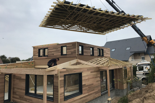 Construction d'une maison ossature bois sur la côte de Nacre