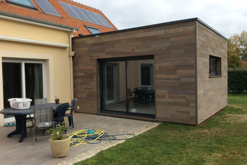 Construction d'une extension près de Bayeux pour sauna & jacuzzi